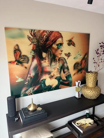Plexiglas plaat Woman With Butterflies By Jaime Ibarra beschikbaar voor biedingen
