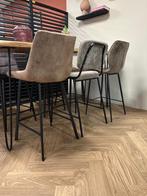 barkrukken beige - barkruk champagne set van 3, Ophalen, Met voetsteun, 60 tot 90 cm, Nieuw