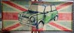 Canvas met Mini John Cooper Works in British Racing Green, Huis en Inrichting, Ophalen, Minder dan 50 cm, Zo goed als nieuw, Schilderij