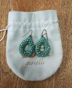 Lott Gioielli, glassberry oorbellen, mintgroen, maat M., Ophalen of Verzenden, Zo goed als nieuw, Goud, Goud