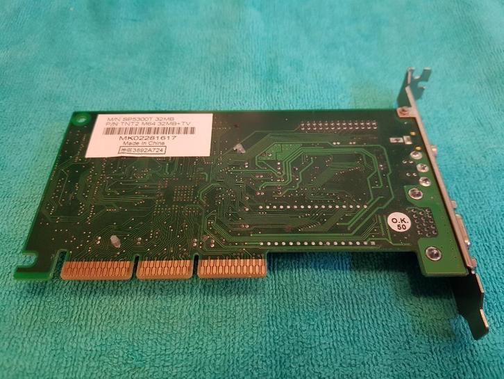 Vintage Pc=VIDEOKAART AGP=Sparkle SP5300T=TNT2 M64 - 32MB, Computers en Software, Vintage Computers, Ophalen of Verzenden