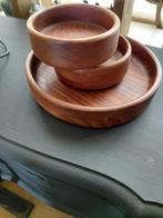 Vintage set teak houten schalen, Verzamelen, Retro, Ophalen, Huis en Inrichting