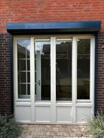 Twee hardhouten puien met rolluiken, Doe-het-zelf en Verbouw, Ophalen, Gebruikt, Garagedeur, Hout