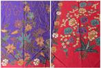 Retro Lap stof Batik nr. M3121 bloemmotief tweekleurig, Nieuw, 30 tot 200 cm, Ophalen of Verzenden, 120 cm of meer