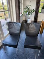 Montis Spica eetkamer stoelen, Huis en Inrichting, Gebruikt, Zwart, Leer, Ophalen of Verzenden