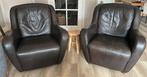 Lederen Fauteuils - Draaistoel & Vaste Stoel 100.-ps, Huis en Inrichting, Fauteuils, Ophalen, Gebruikt, Leer, 75 tot 100 cm