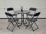 Te Huur: Ronde tafel met 4 klapstoelen, Ophalen, Zo goed als nieuw, Verjaardag