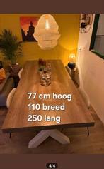 Grote Eettafel met X-poten - Bezorging mogelijk!, Huis en Inrichting, Tafels | Eettafels, 200 cm of meer, Zo goed als nieuw, Rechthoekig