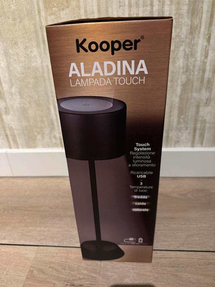 Oplaadbare Kooper Aladina Lamp Touch, Huis en Inrichting, Lampen | Tafellampen, Nieuw, Minder dan 50 cm, Metaal, Ophalen of Verzenden