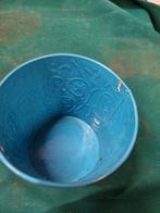 bloempot blauw wit metaal, Ophalen of Verzenden, 'T Olde Gre-j, Info@toldegrej.nl, Endepoelstraat 20f Didam