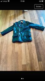 Vintage Half Lange Leren Jas, Ophalen of Verzenden, Gedragen, Maat 52/54 (L), Zwart