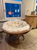 Rotan Papasan Stoel met Kussen - Comfortabel en Stijlvol, Huis en Inrichting, Ophalen, Gebruikt, Wit, Riet of Rotan