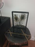 Pauwenveren in lijst, Pauw, Woonaccessoires  !!!, Huis en Inrichting, Ophalen, Hout, Minder dan 50 cm, Minder dan 50 cm