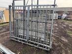 Gegalvaniseerde dubbele poort, Tuin en Terras, Ophalen, Gebruikt, IJzer, Spijlenhekwerk
