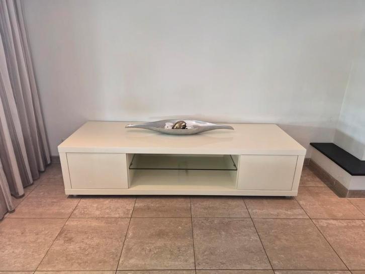 Crème Hoogglans Dressoir en kast, Huis en Inrichting, Kasten | Dressoirs, Gebruikt, 150 tot 200 cm, 50 tot 75 cm, Met lade(s)