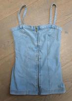 Te koop: Stoere jeans top, met ritssluiting, merk H&M  MT:XS, H&M, Blauw, Ophalen of Verzenden, Zonder mouw