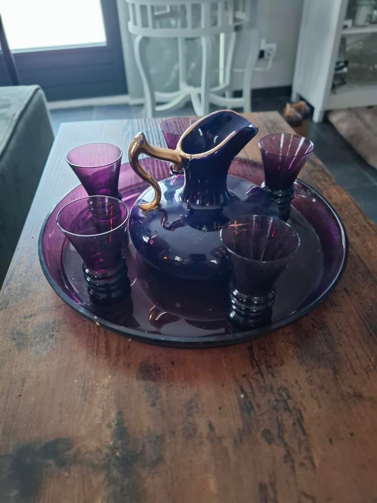 Antieke glasset paars, Antiek en Kunst, Antiek | Glas en Kristal, Ophalen of Verzenden