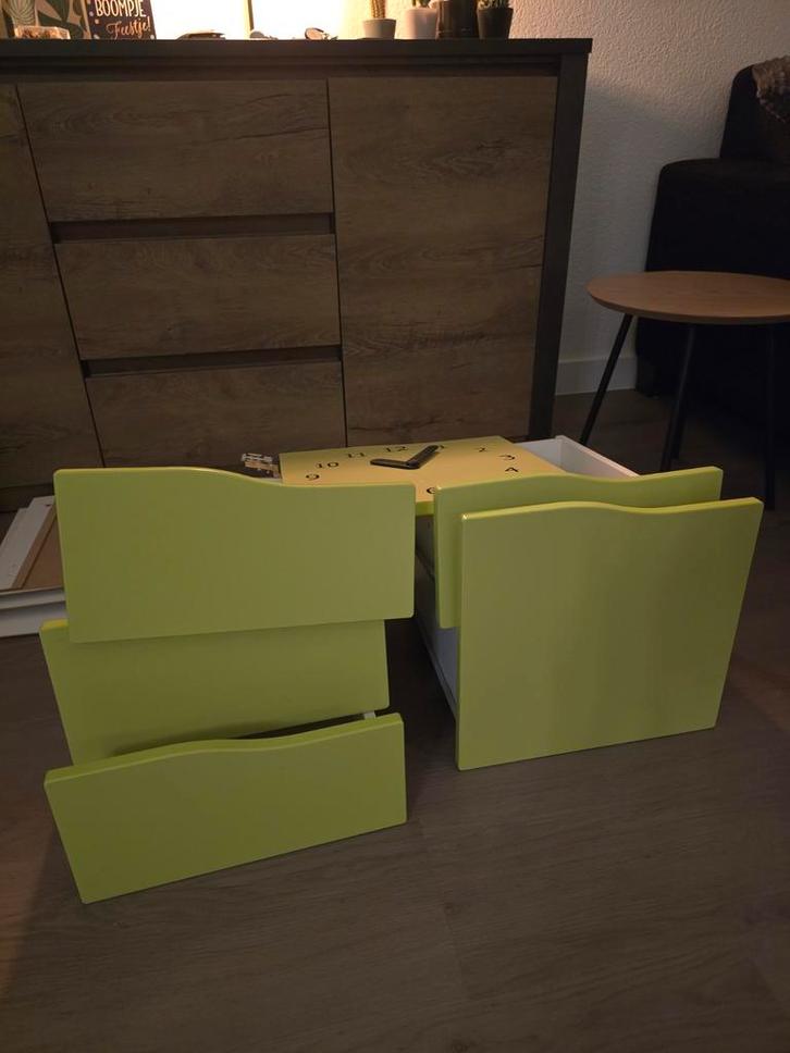 Ikea kallax inzetlades & Deurtje groen, Huis en Inrichting, Kasten | Dressoirs, Zo goed als nieuw, Minder dan 50 cm, 25 tot 50 cm