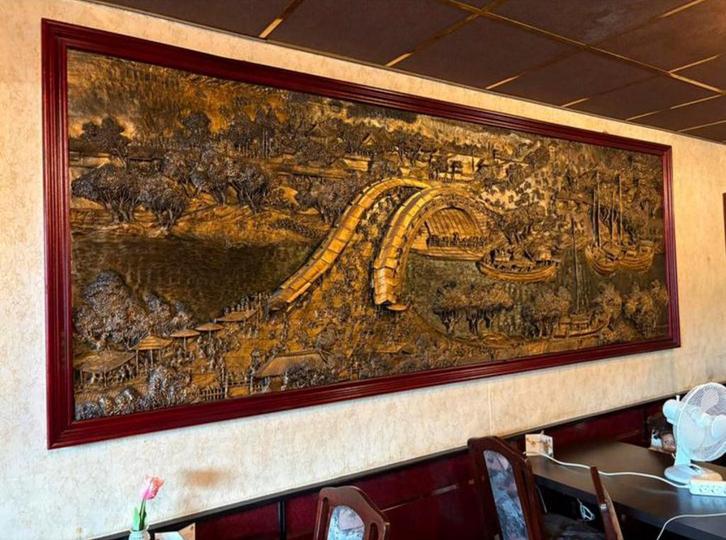 Groot Chinees Reliëfkunstwerk, Antiek en Kunst, Kunst | Schilderijen | Abstract, Ophalen