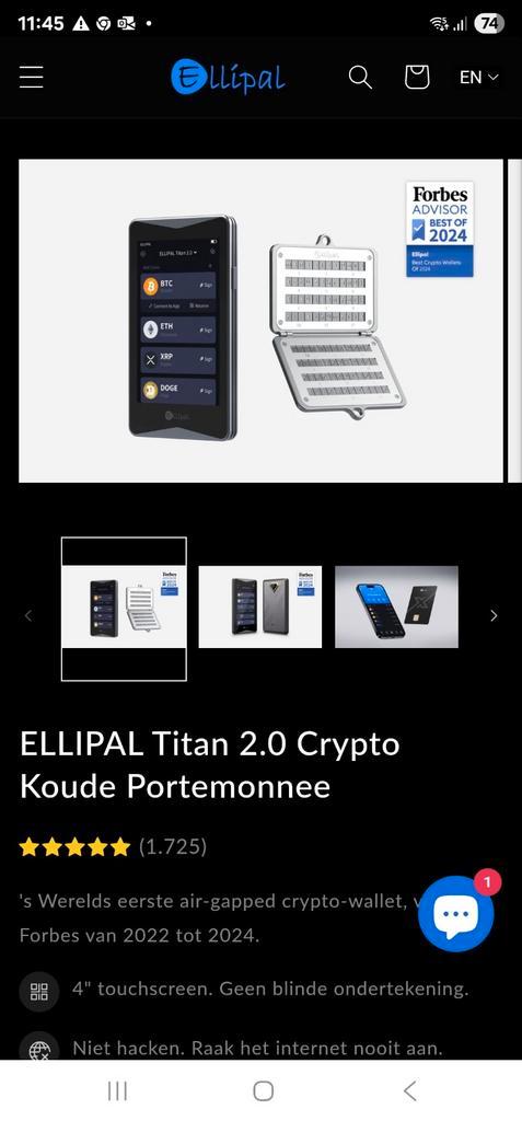 ELLIPAL Titan 2.0 Crypto Wallet, Computers en Software, Overige Computers en Software, Nieuw, Ophalen of Verzenden