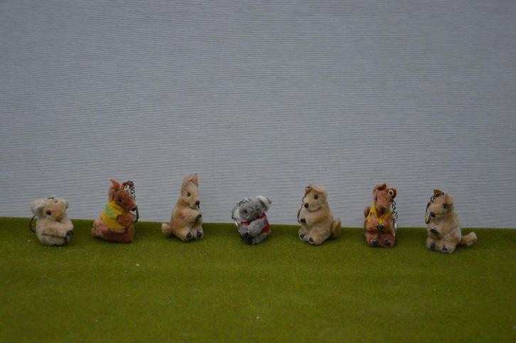 7 vintage knijppoppetjes / knijpbeertjes / kangoeroes/ koala, Verzamelen, Speelgoed, Gebruikt, Ophalen of Verzenden