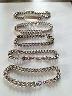 5 Oude zilveren gourmet armbanden., Verzenden, Zilver, Armband