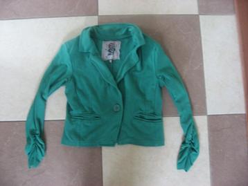 mooi groen stretch jasje / colbertje , mt 152/158 beschikbaar voor biedingen
