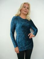 *Abfab Vintage Petrol Fluwelen Tuniek met Sparkle 38*, Kleding | Dames, Maat 38/40 (M), Blauw, Ophalen of Verzenden, Zo goed als nieuw
