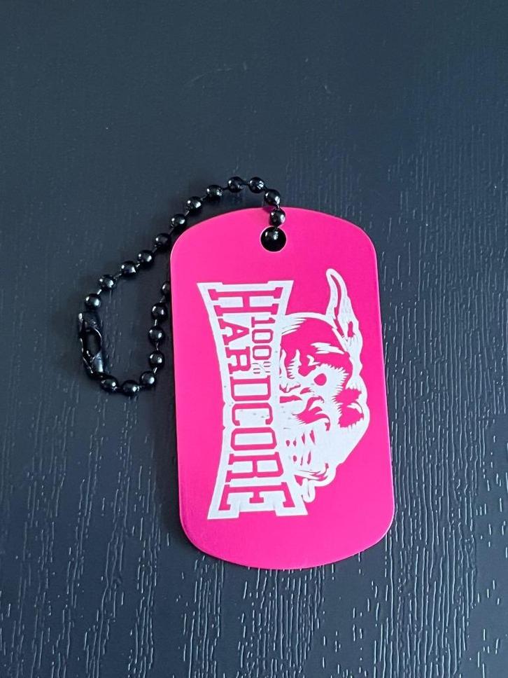 sleutelhanger 100% hardcore pitbull gabber muziek Roze, Verzamelen, Sleutelhangers, Nieuw, Merk, Ophalen of Verzenden