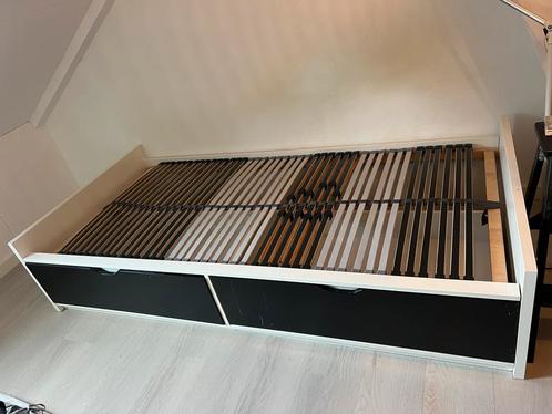 Ikea eenpersoonsbed FLAXA, Huis en Inrichting, Slaapkamer | Bedden, Gebruikt, Eenpersoons, 100 cm, 200 cm, Hout, Wit, Ophalen