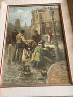 Adriaan de la Riviere, aan t werk op straat, Antiek en Kunst, Ophalen of Verzenden