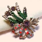 Vintage broche Schotse heide strass jaren '50, Overige materialen, Gebruikt, Verzenden, Minder dan 4 cm