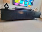 Goossens TV Meubel Barcelona - Eiken Fineer Zwart, Ophalen, Eikenhout, Zo goed als nieuw, 200 cm of meer