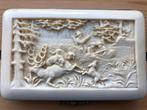 Snijwerk natuurproduct sigaretten etui zeldzaam, Antiek en Kunst, Ophalen of Verzenden