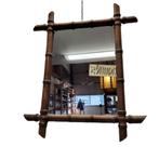 Vintage Faux bamboe spiegel, Minder dan 50 cm, Gebruikt, Ophalen of Verzenden, Minder dan 100 cm
