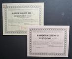 Algemeene Kunstzijde Unie (AKU--->Akzo Nobel) 1929  2x, Verzenden, 1920 tot 1950, Certificaat van aandeel