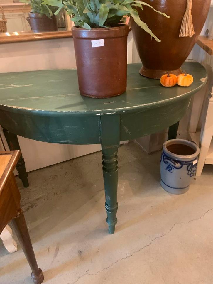 Groen Halfrond Tafeltje, Huis en Inrichting, Tafels | Sidetables, Zo goed als nieuw, 25 tot 50 cm, 50 tot 100 cm, Rechthoekig