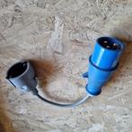 Verloop stekker euro naar 230 volt contrastekker camping, Caravans en Kamperen, Ophalen, Gebruikt