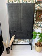 Zwarte Rotan Webbing Kast, Ophalen, Metaal, 50 tot 100 cm, Zo goed als nieuw