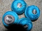 60x bolletjes 100 % katoen haken / borduren - blauw - nieuw, Ophalen of Verzenden, Nieuw, Breien of Haken, Wol of Garen