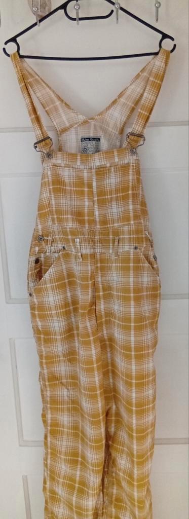 Vintage; dames tuinbroek, maat M, Kleding | Dames, Jumpsuits, Zo goed als nieuw, Maat 38/40 (M), Geel, Ophalen of Verzenden