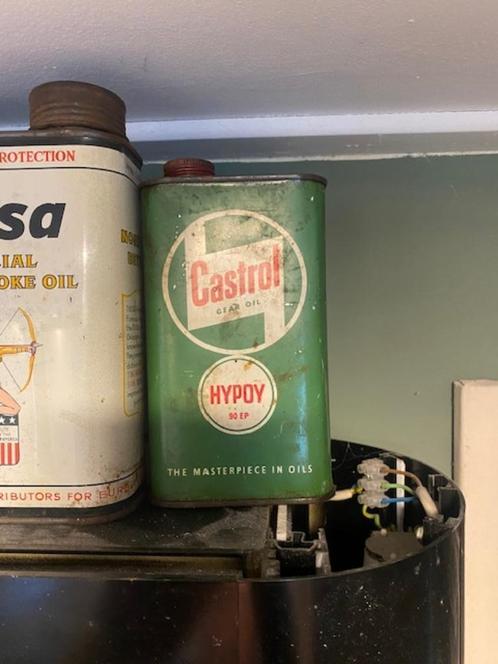 Oud Vintage olie blik Castrol Hypo Gear oil 1 liter Engeland, Verzamelen, Merken en Reclamevoorwerpen, Gebruikt, Gebruiksvoorwerp