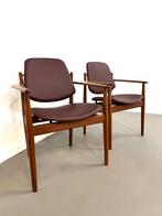 Teak F184 fauteuils, Arne Vodder,France & Son Denmark, 1960s, Ophalen, Gebruikt, Bruin, Twee