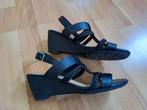 Zwarte kunstof sandalen. Maat:35, Zwart, Zo goed als nieuw, Sandalen of Muiltjes, Ophalen of Verzenden