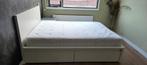 Ikea Tweepersoonsbed 140x200 met 2 lades + matras, Huis en Inrichting, Ophalen, Gebruikt, Wit, Tweepersoons