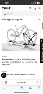 Thule UpRide fietsendrager met wielbevestiging, Ophalen of Verzenden, Zo goed als nieuw, Dakdrager, Brede banden