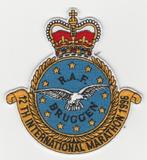 Stoffen embleem RAF Brüggen, 12th international marathon 199, Verzenden, Luchtmacht, Duitsland, Embleem of Badge