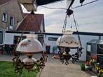2 Brocante middel grote voormalige olie hang lampen + meer., Ophalen of Verzenden, Zo goed als nieuw