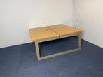 2 x Bench bureau Ahrend, bamboe, 200 x 190 cm., Huis en Inrichting, Bureaus, Ophalen, In hoogte verstelbaar, Gebruikt, Bureau