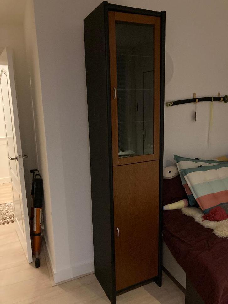 Ikea vitrine kast, Huis en Inrichting, Kasten | Vitrinekasten, Zo goed als nieuw, 200 cm of meer, Minder dan 50 cm, 25 tot 50 cm